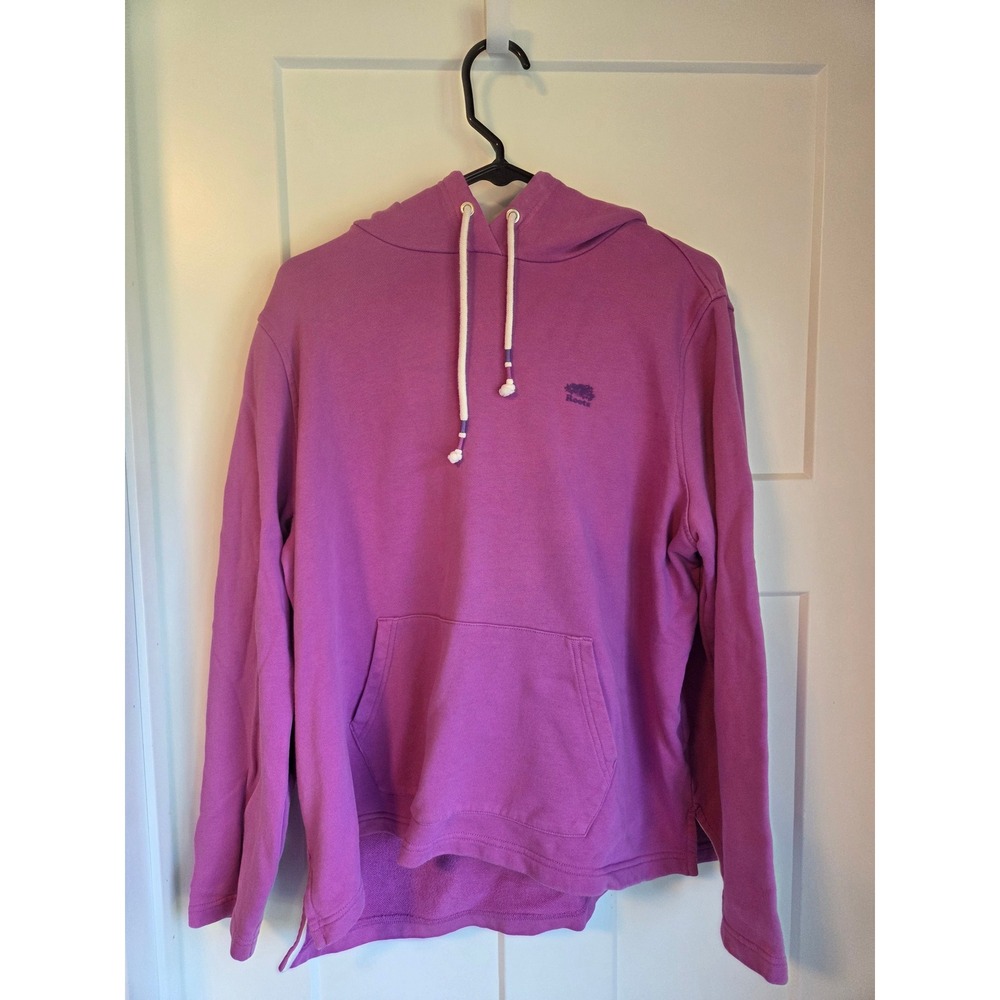 Roots Purple Beaver Logo Pullover Hoodie Sweatshirt Womens Medium